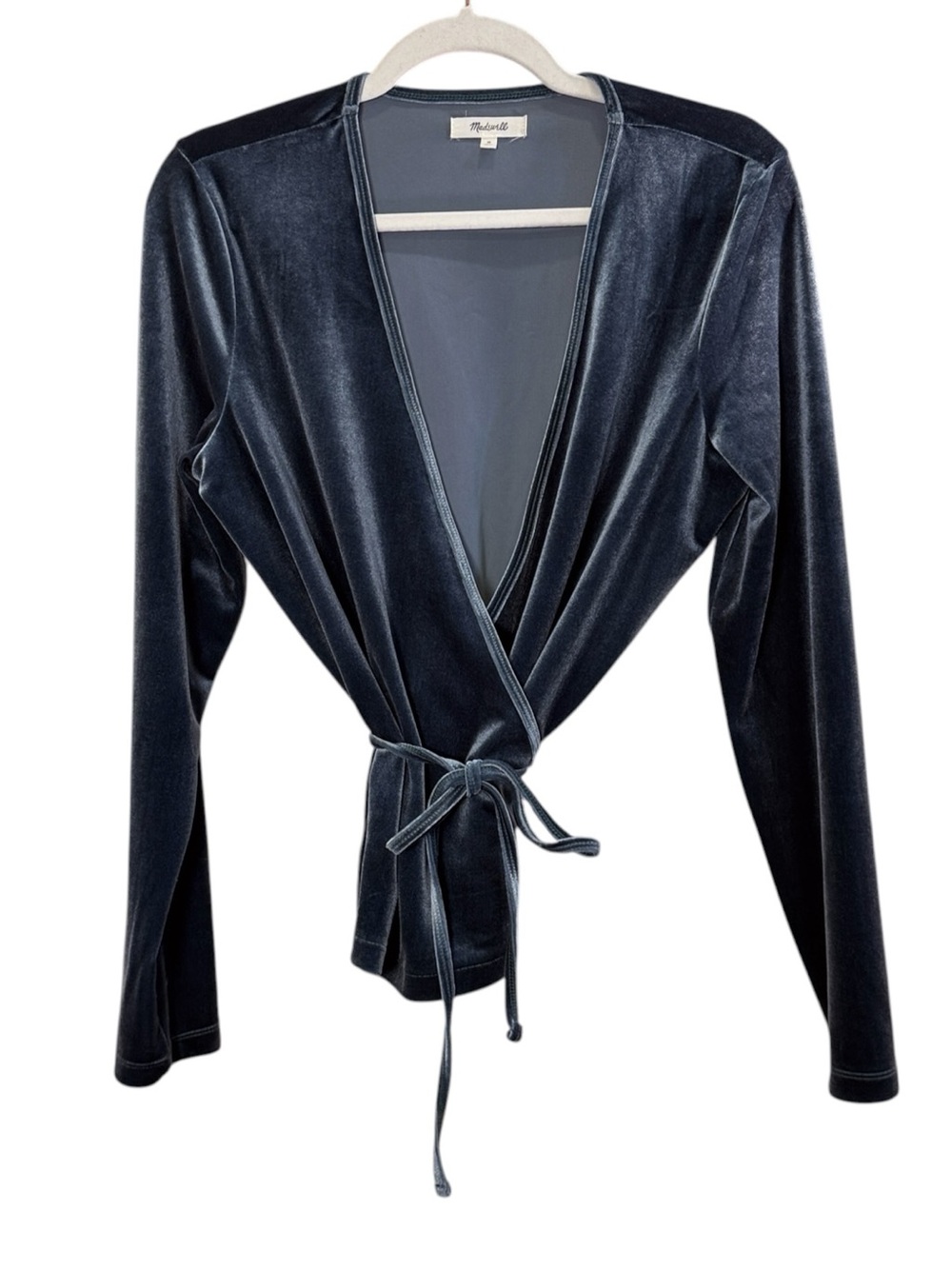 Madewell Women’s Plush Velvet Holiday Party Festive True Wrap Top sz M
